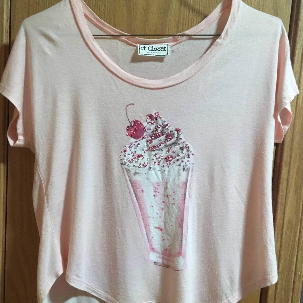 Pale pink milkshake flowy t-shirt
